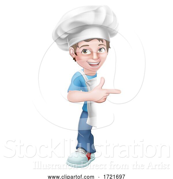 Vector Illustration of Kid Boy Chef Cook Baker Child Sign