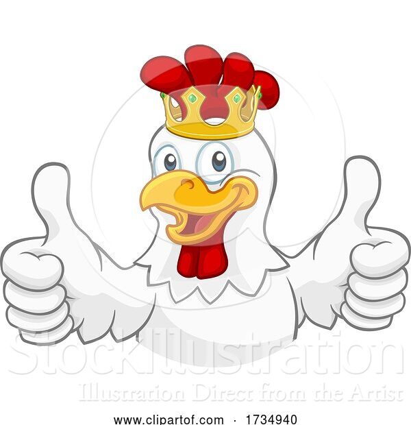 Vector Illustration of King Chicken Rooster Cockerel Bird Crown