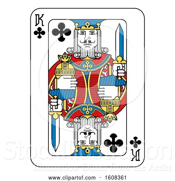 Vector Illustration of King of Clubs Playing Card
