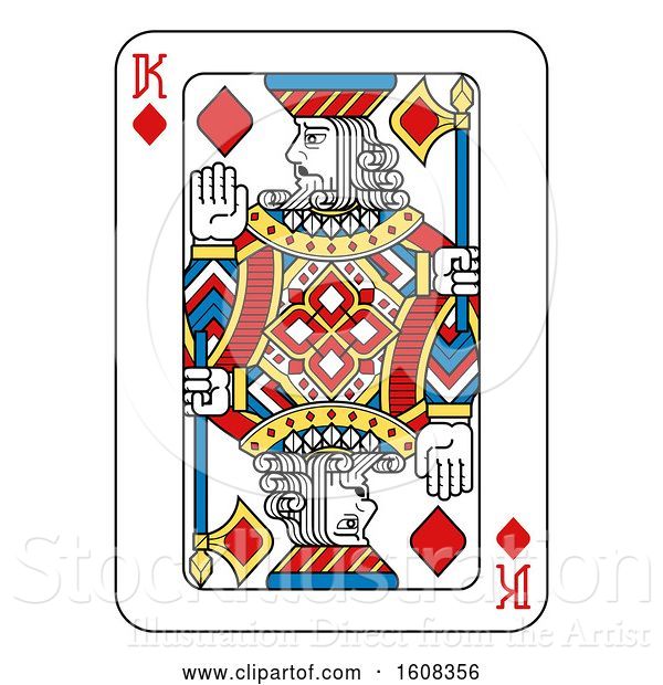 Vector Illustration of King of Diamonds Playing Card