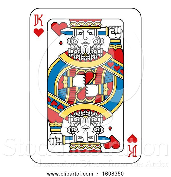 Vector Illustration of King of Hearts Playing Card