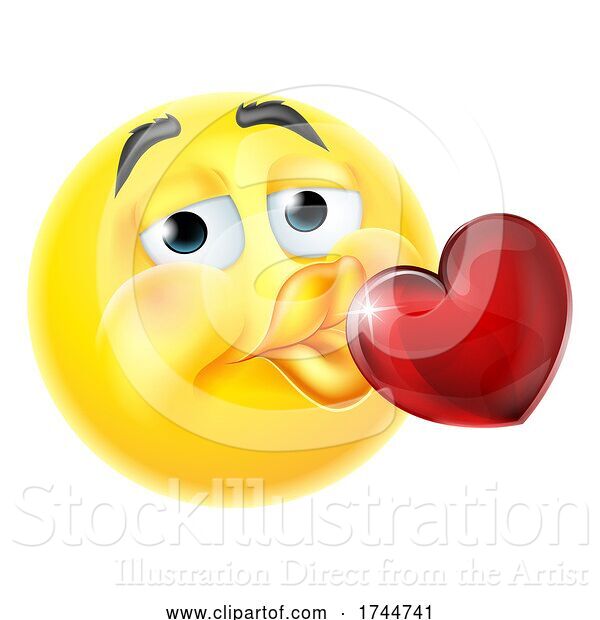 Vector Illustration of Kissing Heart Emoticon Emoji Icon Face