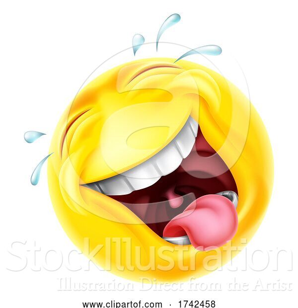 Vector Illustration of Laughing Emoticon Face Icon