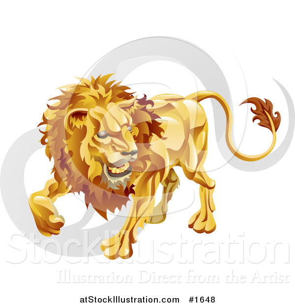 Vector Illustration of Leo the Lion with the Zodiac Symbol