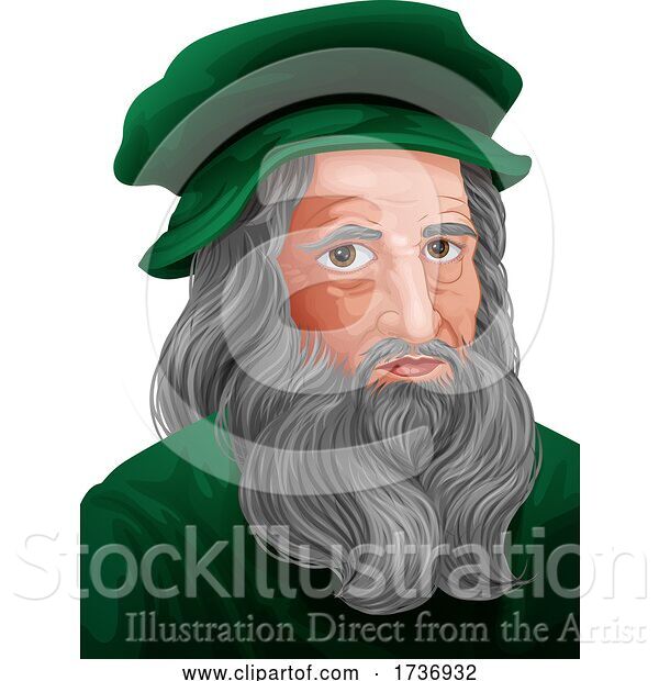 Vector Illustration of Leonardo Da Vinci Portrait Illustration