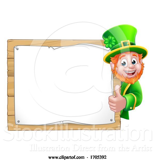 Vector Illustration of Leprechaun St Patricks Day Background Sign