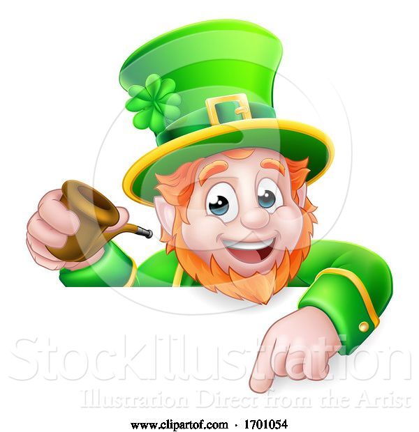 Vector Illustration of Leprechaun St Patricks Day Character Sign