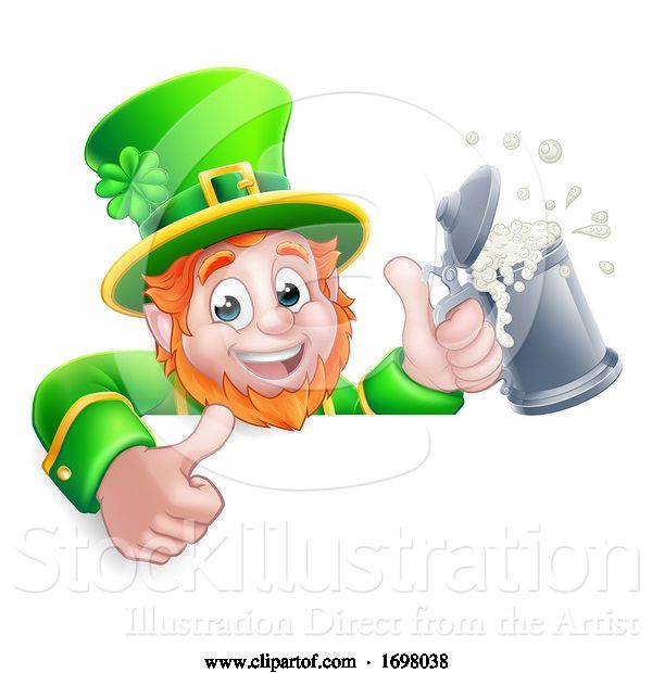 Vector Illustration of Leprechaun St Patricks Day Drink Sign