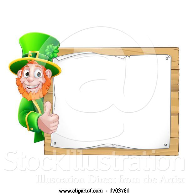 Vector Illustration of Leprechaun St Patricks Day Sign Background