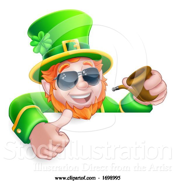 Vector Illustration of Leprechaun St Patricks Day Sunglasses Sign