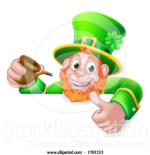 Vector Illustration of Leprechaun St Patricks Day Thumbs up