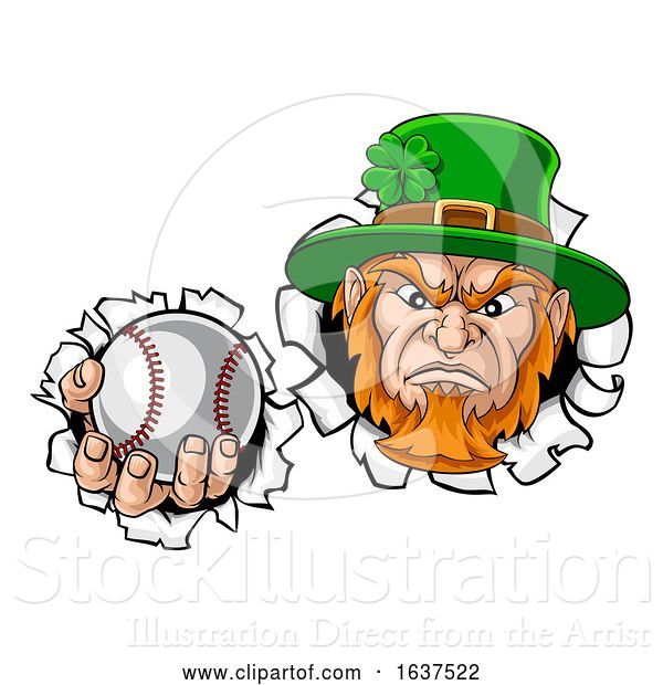 Vector Illustration of Leprechaun Tough St Patricks Day Character or Baseball Sports Mascot