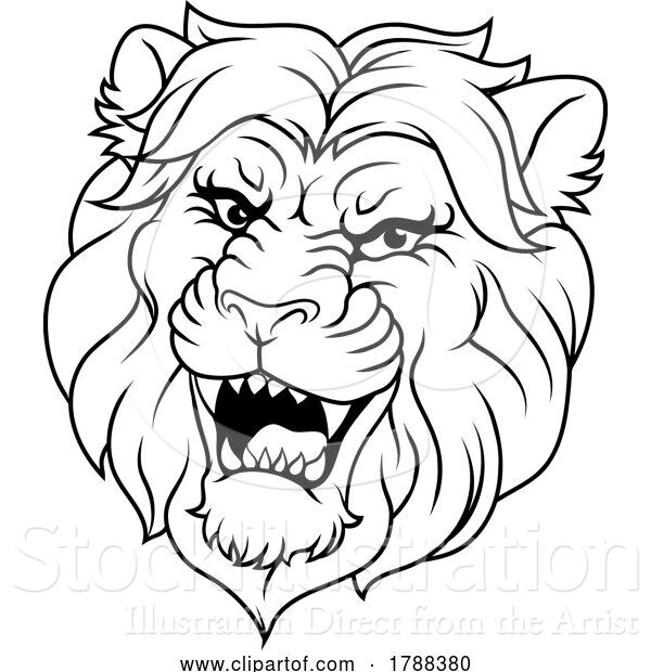Vector Illustration of Lion Angry Lions Team Sports Mascot Roaring
