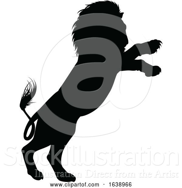 Vector Illustration of Lion Animal Silhouette