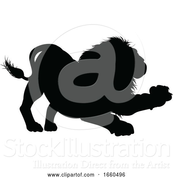 Vector Illustration of Lion Animal Silhouette