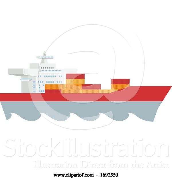 Vector Illustration of Logistics Cargo Container Ship Concept