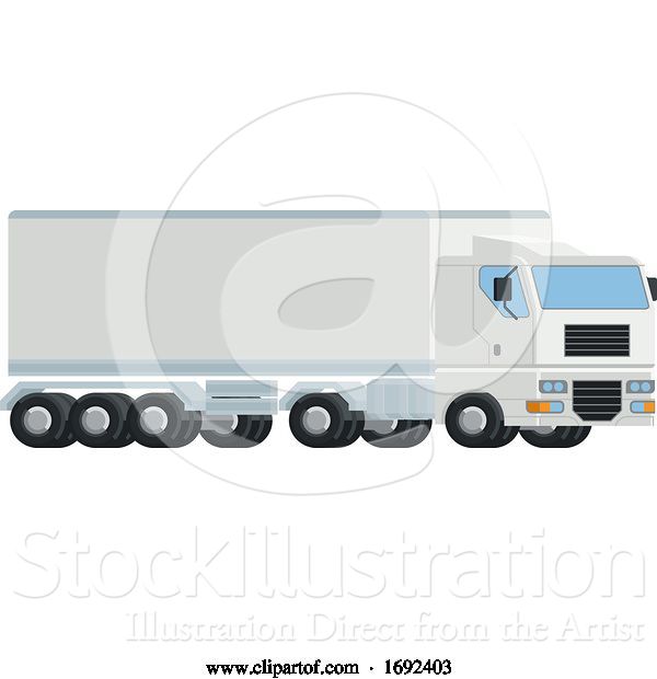 Vector Illustration of Logistics Semi Truck Big Rig Concept