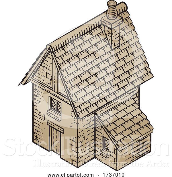 Vector Illustration of Medieval Building Map Icon Vintage Illustration