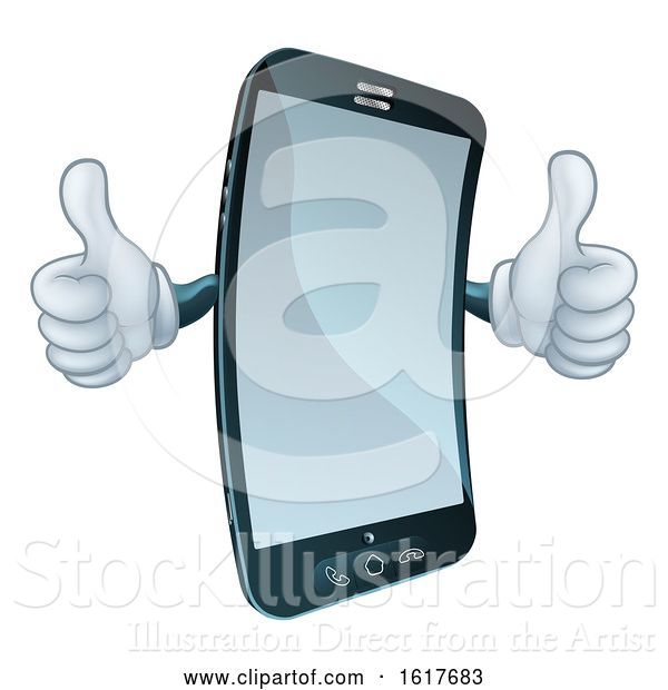 Vector Illustration of Mobile Cell Phone Mascot Character