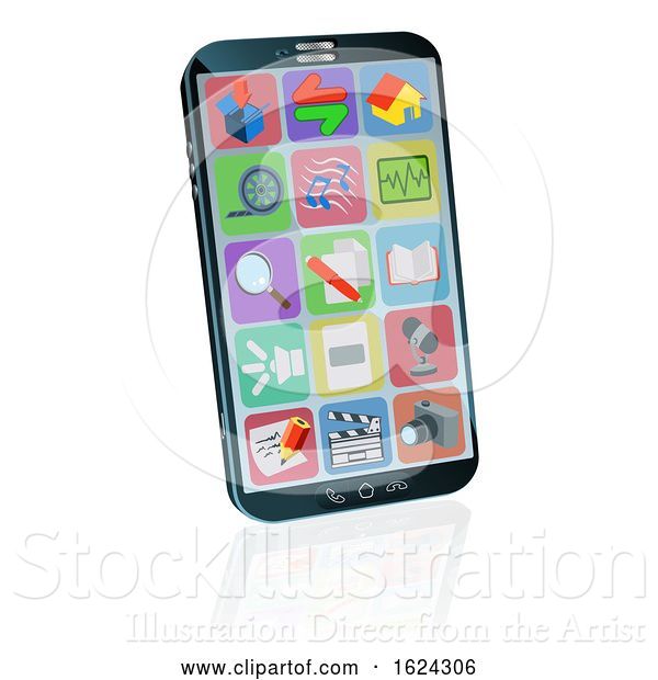 Vector Illustration of Mobile or Cell Phone Illustration