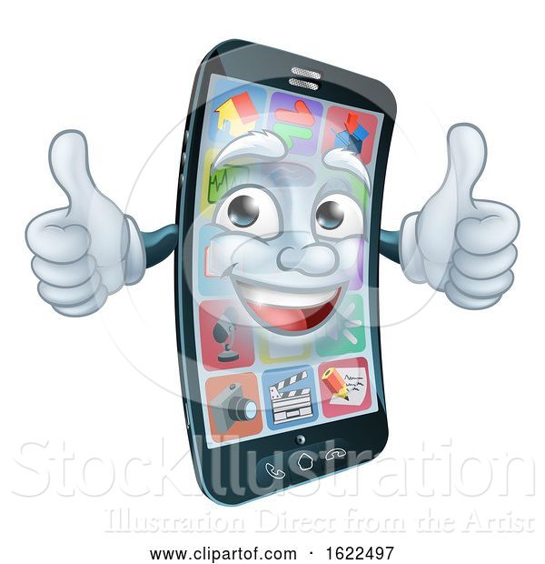 Vector Illustration of Mobile Phone Cell Mascot Character