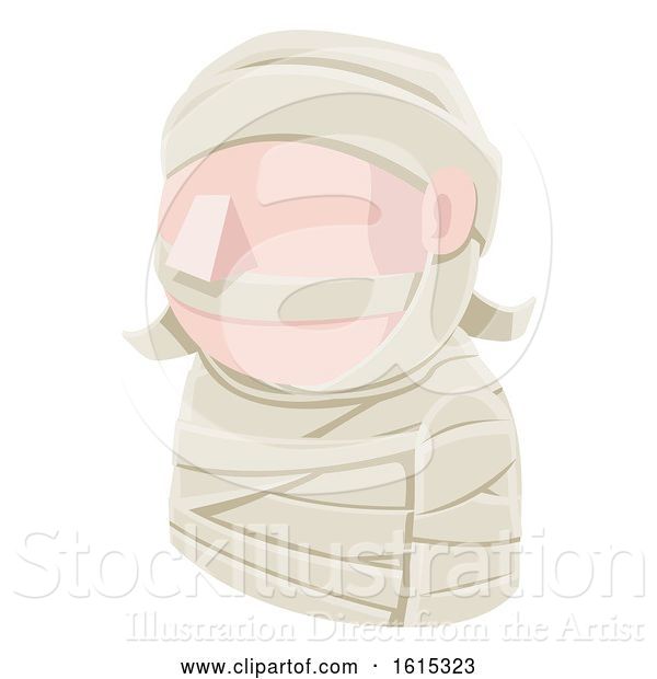 Vector Illustration of Mummy Guy Avatar People Icon