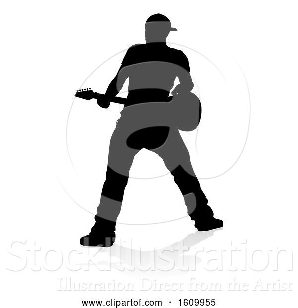 Vector Illustration of Musician Guitarist Silhouette