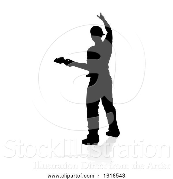 Vector Illustration of Musician Guitarist Silhouette