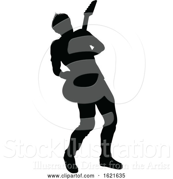 Vector Illustration of Musician Guitarist Silhouette