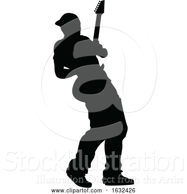 Vector Illustration of Musician Guitarist Silhouette