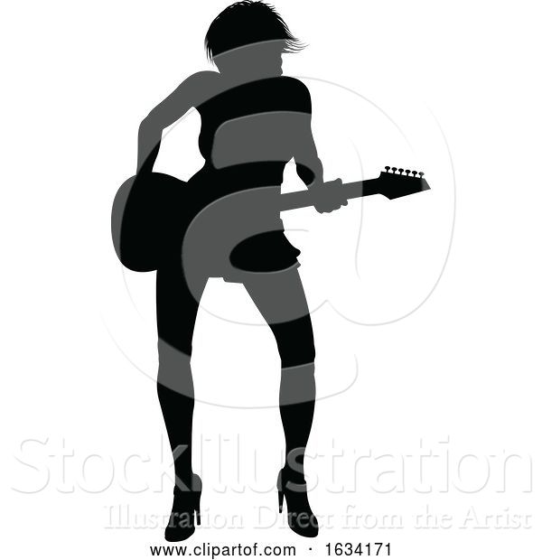 Vector Illustration of Musician Guitarist Silhouette