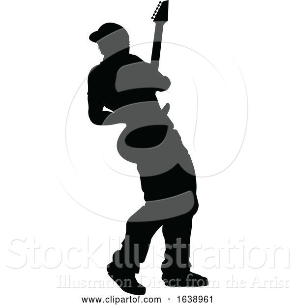 Vector Illustration of Musician Guitarist Silhouette