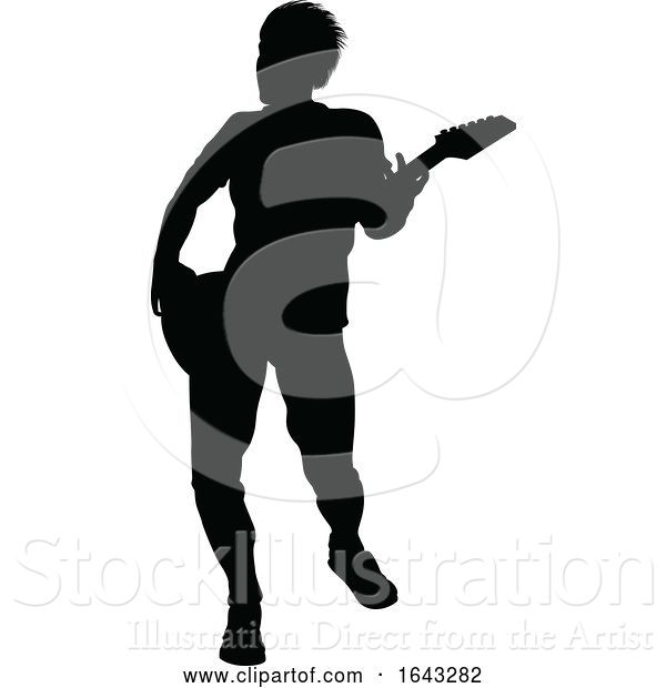 Vector Illustration of Musician Guitarist Silhouette