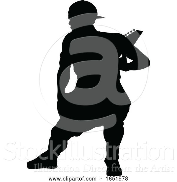 Vector Illustration of Musician Guitarist Silhouette