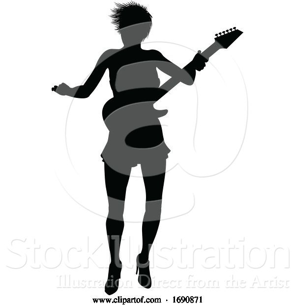 Vector Illustration of Musician Guitarist Silhouette