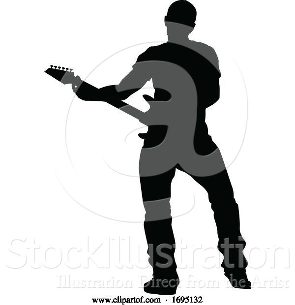 Vector Illustration of Musician Guitarist Silhouette