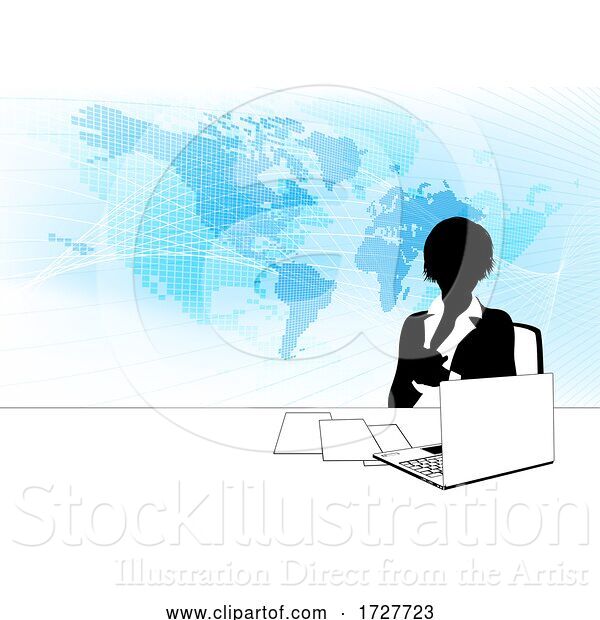 Vector Illustration of News Anchor Silhouette TV Reporter Presenter