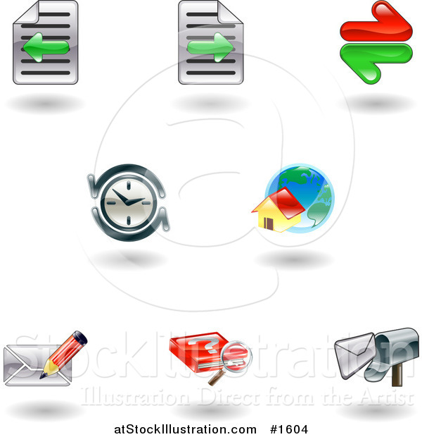 Vector Illustration of Nine Shiny Internet Browser Icons