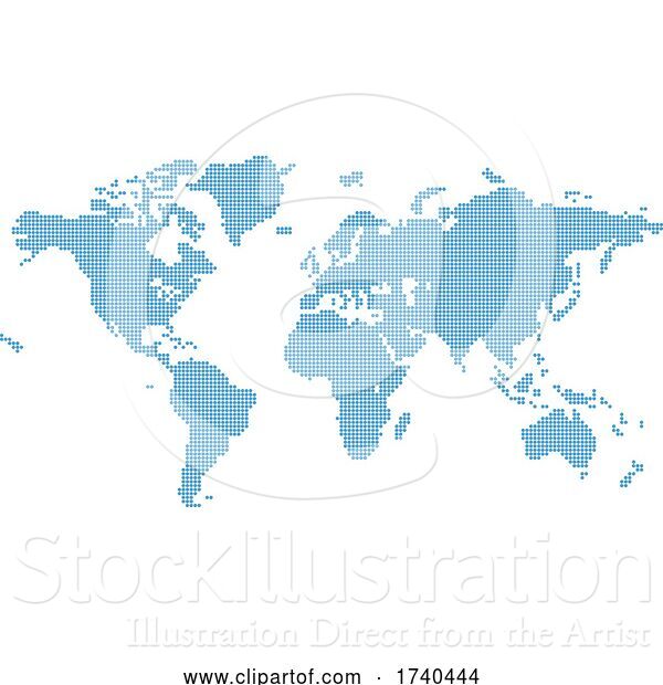 Vector Illustration of Octagons Flat Map World Background