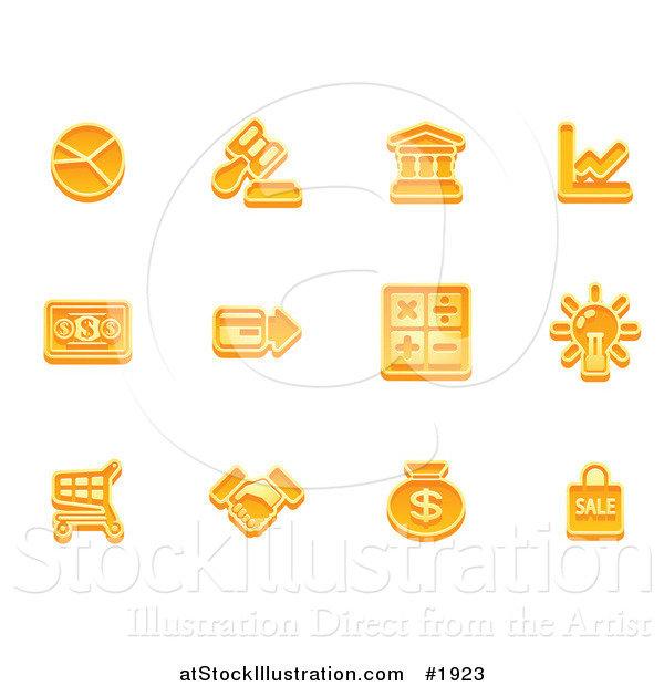 Vector Illustration of Orange Business Icons