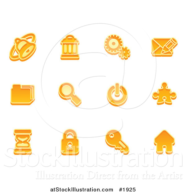 Vector Illustration of Orange Business Icons