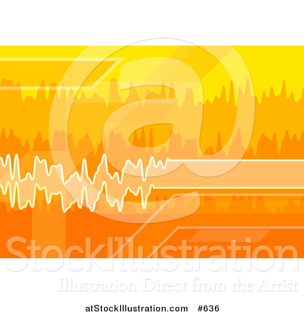 Vector Illustration of Orange, White and Yellow Sound Waves