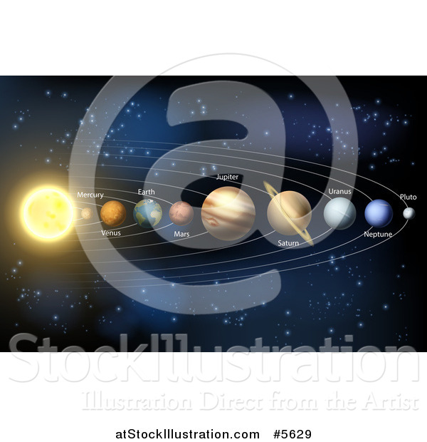 Vector Illustration of Our Solar System