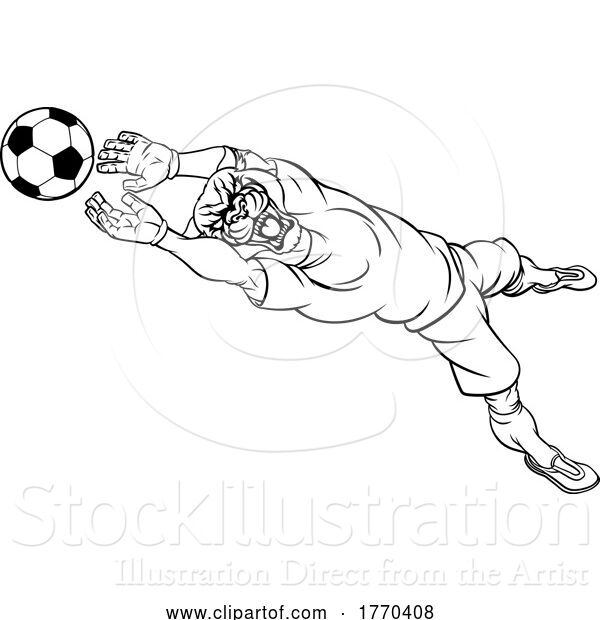 Vector Illustration of Panther Soccer Football Player Sports Mascot