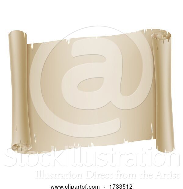 Vector Illustration of Paper Scroll Banner Parchment Background