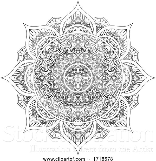 Vector Illustration of Pattern Motif Mandala Art Ornament Design Element