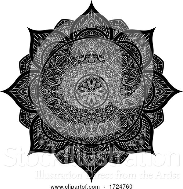 Vector Illustration of Pattern Motif Mandala Art Ornament Design Element