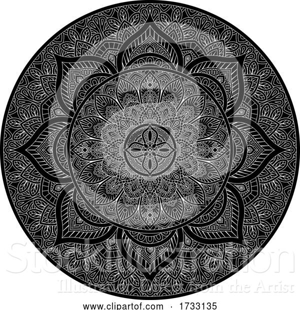 Vector Illustration of Pattern Motif Mandala Art Ornament Design Element