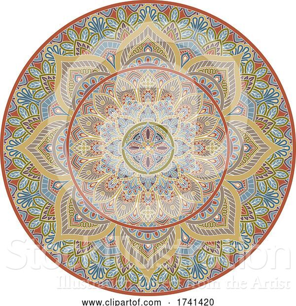 Vector Illustration of Pattern Motif Mandala Art Ornament Design Element