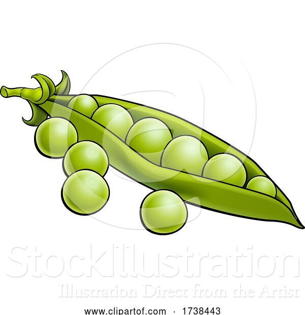 Vector Illustration of Peas Vegetable Illustration